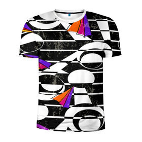 Мужская футболка 3D спортивная с принтом Pop ART collection в Белгороде, 100% полиэстер с улучшенными характеристиками | приталенный силуэт, круглая горловина, широкие плечи, сужается к линии бедра | Тематика изображения на принте: полосы | цветной | черно белый