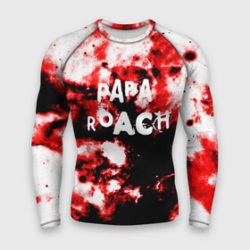 Мужской рашгард 3D с принтом PAPA ROACH BLOOD ROCK STYLE в Белгороде,  |  | papa roach | roach | папа роач | папароач | папароч | роач | роч