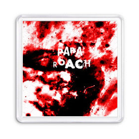 Магнит 55*55 с принтом PAPA ROACH BLOOD ROCK STYLE в Белгороде, Пластик | Размер: 65*65 мм; Размер печати: 55*55 мм | papa roach | roach | папа роач | папароач | папароч | роач | роч