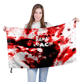Флаг 3D с принтом PAPA ROACH BLOOD ROCK STYLE в Белгороде, 100% полиэстер | плотность ткани — 95 г/м2, размер — 67 х 109 см. Принт наносится с одной стороны | papa roach | roach | папа роач | папароач | папароч | роач | роч