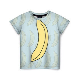 Детская футболка 3D с принтом банан в Белгороде, 100% гипоаллергенный полиэфир | прямой крой, круглый вырез горловины, длина до линии бедер, чуть спущенное плечо, ткань немного тянется | banana | банан