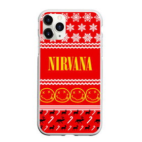 Чехол для iPhone 11 Pro матовый с принтом Праздничный Nirvana в Белгороде, Силикон |  | Тематика изображения на принте: cobain | kurt | nirvana | альтернативный | гранж | группа | дональд | знак | кобейн | красный | курт | музыка | музыкант | надпись | нервана | нирвана | новогодний | новоселич | новый год | певец | праздник