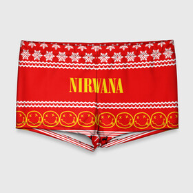 Мужские купальные плавки 3D с принтом Праздничный Nirvana в Белгороде, Полиэстер 85%, Спандекс 15% |  | cobain | kurt | nirvana | альтернативный | гранж | группа | дональд | знак | кобейн | красный | курт | музыка | музыкант | надпись | нервана | нирвана | новогодний | новоселич | новый год | певец | праздник