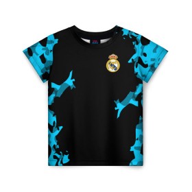 Детская футболка 3D с принтом Real Madrid 2018 Original в Белгороде, 100% гипоаллергенный полиэфир | прямой крой, круглый вырез горловины, длина до линии бедер, чуть спущенное плечо, ткань немного тянется | emirates | fc | real madrid | абстракция | реал мадрид | футбольный клуб | эмблема