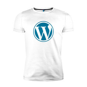 Мужская футболка премиум с принтом WordPress CMS в Белгороде, 92% хлопок, 8% лайкра | приталенный силуэт, круглый вырез ворота, длина до линии бедра, короткий рукав | wordpress | вордпрес | вордпресс