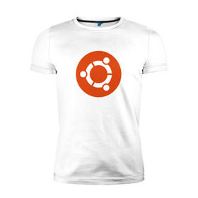 Мужская футболка премиум с принтом Ubuntu OS в Белгороде, 92% хлопок, 8% лайкра | приталенный силуэт, круглый вырез ворота, длина до линии бедра, короткий рукав | Тематика изображения на принте: ubuntu | убунта | убунту