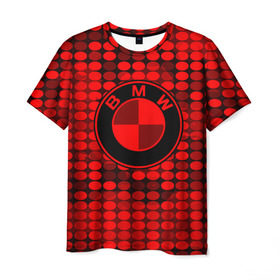 Мужская футболка 3D с принтом bmw sport collection red style в Белгороде, 100% полиэфир | прямой крой, круглый вырез горловины, длина до линии бедер | 