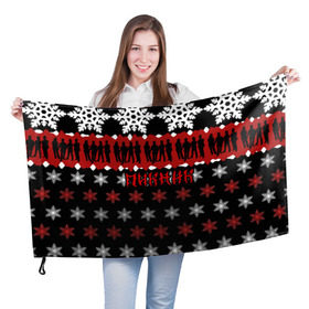 Флаг 3D с принтом Праздничный Пикник в Белгороде, 100% полиэстер | плотность ткани — 95 г/м2, размер — 67 х 109 см. Принт наносится с одной стороны | Тематика изображения на принте: кирнос | корчемный | новогодний | пикник | рождество | рок группа | свитер | шклярский