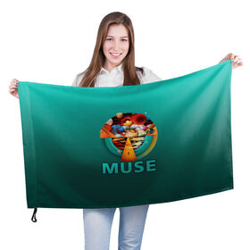 Флаг 3D с принтом Muse в Белгороде, 100% полиэстер | плотность ткани — 95 г/м2, размер — 67 х 109 см. Принт наносится с одной стороны | 