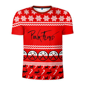 Мужская футболка 3D спортивная с принтом Праздничный Pink Floyd в Белгороде, 100% полиэстер с улучшенными характеристиками | приталенный силуэт, круглая горловина, широкие плечи, сужается к линии бедра | pink floyd | pinkfloyd | арт | артрок | группа | д | знак | красный | надпись | новогодний | новый год | пинк флойд | пинкфлойд | праздник | прогрессивный | психоделический | рождество | рок | сид барретт