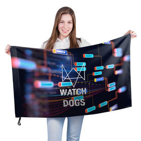 Флаг 3D с принтом Watch Dogs в Белгороде, 100% полиэстер | плотность ткани — 95 г/м2, размер — 67 х 109 см. Принт наносится с одной стороны | game | wath dogs 2 | город | девушка | дрон | игры | компьютеры | пистолет | телефон | технологии | хакер