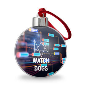 Ёлочный шар с принтом Watch Dogs в Белгороде, Пластик | Диаметр: 77 мм | game | wath dogs 2 | город | девушка | дрон | игры | компьютеры | пистолет | телефон | технологии | хакер