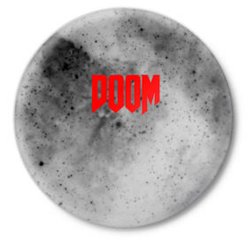 Значок с принтом DOOM GRAY SPACE в Белгороде,  металл | круглая форма, металлическая застежка в виде булавки | Тематика изображения на принте: art | doom | game | возвращение | дум | игра | легенда | шутер