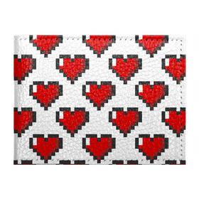 Обложка для студенческого билета с принтом Пиксельные сердечки в Белгороде, натуральная кожа | Размер: 11*8 см; Печать на всей внешней стороне | 14 | love | валентин | губы | день | любовь | подарок | поцелуй | сердце | страсть | февраль