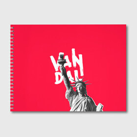 Альбом для рисования с принтом Vandal в Белгороде, 100% бумага
 | матовая бумага, плотность 200 мг. | Тематика изображения на принте: america | art | brush | graffiti | hooligan | picture | vandal | vandalism | америка | вандал | вандализм | граффити | кисть | краска | надпись | рисунок | свобода | статуя | статуя свободы | хулиган