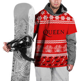 Накидка на куртку 3D с принтом Праздничный Queen в Белгороде, 100% полиэстер |  | paul rodg | queen | quen | брайан мэй | глэм | группа | джон дикон | знак | квин | королева | красный | куин | меркури | меркьюри | мэркури | надпись | новогодний | новый год | поп | праздник | роджер тейлор