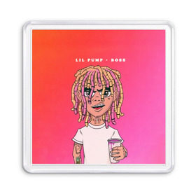 Магнит 55*55 с принтом Lil Pump Boss в Белгороде, Пластик | Размер: 65*65 мм; Размер печати: 55*55 мм | hip hop | hiphop | lil pump | mc | rap | газзи гарсия | зачитал | клауд | клауд рэп | лил памп | лили | мс | памп | реп | репер | речитатив | рэп | рэпер | трэп | хип | хип хоп | хипхоп | хоп