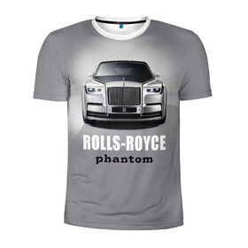 Мужская футболка 3D спортивная с принтом Rolls-Royce Phantom в Белгороде, 100% полиэстер с улучшенными характеристиками | приталенный силуэт, круглая горловина, широкие плечи, сужается к линии бедра | bmw | rolls royce | авто | автомобиль | машина | роллс ройс | тачка | элита