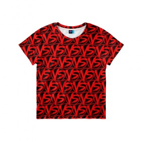Детская футболка 3D с принтом VERSUS BATTLE RED в Белгороде, 100% гипоаллергенный полиэфир | прямой крой, круглый вырез горловины, длина до линии бедер, чуть спущенное плечо, ткань немного тянется | rap | versus battle | битва | молодежный стиль | рэп | рэп батл | рэп битва | рэперы
