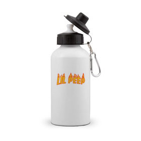 Бутылка спортивная с принтом Lil Peep flame в Белгороде, металл | емкость — 500 мл, в комплекте две пластиковые крышки и карабин для крепления | lil peep | rap | густав ор | лил пип | рэп
