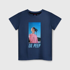 Детская футболка хлопок с принтом Лил Пип в Белгороде, 100% хлопок | круглый вырез горловины, полуприлегающий силуэт, длина до линии бедер | Тематика изображения на принте: lil peep | rap | густав ор | лил пип | рэп