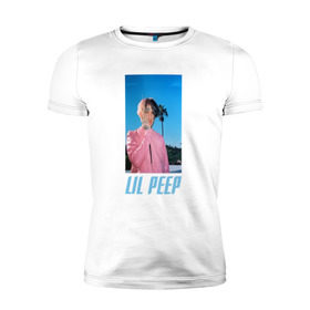 Мужская футболка премиум с принтом Лил Пип в Белгороде, 92% хлопок, 8% лайкра | приталенный силуэт, круглый вырез ворота, длина до линии бедра, короткий рукав | lil peep | rap | густав ор | лил пип | рэп