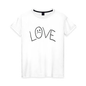 Женская футболка хлопок с принтом Lil Love Tattoo в Белгороде, 100% хлопок | прямой крой, круглый вырез горловины, длина до линии бедер, слегка спущенное плечо | Тематика изображения на принте: lil peep | rap | густав ор | лил пип | рэп
