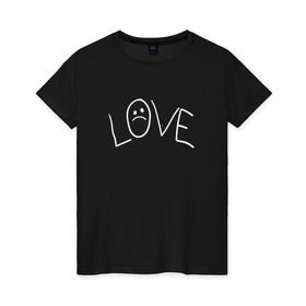 Женская футболка хлопок с принтом Lil Love Tattoo в Белгороде, 100% хлопок | прямой крой, круглый вырез горловины, длина до линии бедер, слегка спущенное плечо | lil peep | rap | густав ор | лил пип | рэп