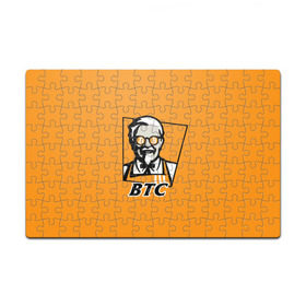 Пазл магнитный 126 элементов с принтом BITCOIN в стиле KFC в Белгороде, полимерный материал с магнитным слоем | 126 деталей, размер изделия —  180*270 мм | Тематика изображения на принте: bitcoin | btc | crypto | kfc | биткоин | валюта | деньги | криптовалюта | цифровое золото