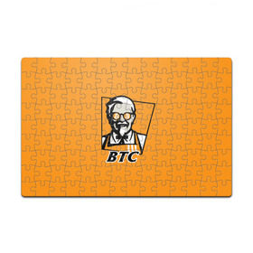 Пазл магнитный 126 элементов с принтом BITCOIN в стиле KFC в Белгороде, полимерный материал с магнитным слоем | 126 деталей, размер изделия —  180*270 мм | bitcoin | btc | crypto | kfc | биткоин | валюта | деньги | криптовалюта | цифровое золото