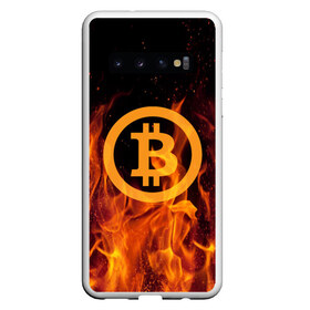 Чехол для Samsung Galaxy S10 с принтом BITCOIN FIRE в Белгороде, Силикон | Область печати: задняя сторона чехла, без боковых панелей | Тематика изображения на принте: bitcoin | btc | coin | crypto | ethereum | money | orange | биткоин | валюта | деньги | известные | криптовалюта | логотип | монета | надписи.cash | оранжевый | цвет | цифровое золото | эфир