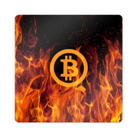 Магнит виниловый Квадрат с принтом BITCOIN FIRE в Белгороде, полимерный материал с магнитным слоем | размер 9*9 см, закругленные углы | bitcoin | btc | coin | crypto | ethereum | money | orange | биткоин | валюта | деньги | известные | криптовалюта | логотип | монета | надписи.cash | оранжевый | цвет | цифровое золото | эфир