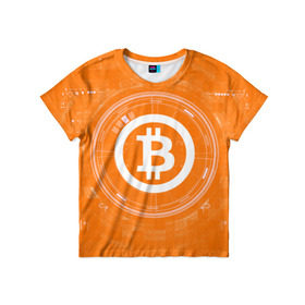 Детская футболка 3D с принтом BITCOIN в Белгороде, 100% гипоаллергенный полиэфир | прямой крой, круглый вырез горловины, длина до линии бедер, чуть спущенное плечо, ткань немного тянется | bitcoin | btc | coin | crypto | ethereum | money | orange | биткоин | валюта | деньги | известные | криптовалюта | логотип | монета | надписи.cash | оранжевый | цвет | цифровое золото | эфир