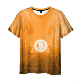 Мужская футболка 3D с принтом BITCOIN в Белгороде, 100% полиэфир | прямой крой, круглый вырез горловины, длина до линии бедер | bitcoin | btc | coin | crypto | ethereum | money | orange | биткоин | валюта | деньги | известные | криптовалюта | логотип | монета | надписи.cash | оранжевый | цвет | цифровое золото | эфир