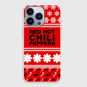 Чехол для iPhone 13 Pro с принтом Праздничный RHCP в Белгороде,  |  | red hot chili peppers | rhcp | альтернативный | группа | джош клингхоффер | знак | красные острые перцы чили | красный | метал | надпись | новогодний | новый год | праздник | ред хот ч | рождество | рок | рхчп | рэп