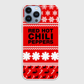Чехол для iPhone 13 Pro Max с принтом Праздничный RHCP в Белгороде,  |  | Тематика изображения на принте: red hot chili peppers | rhcp | альтернативный | группа | джош клингхоффер | знак | красные острые перцы чили | красный | метал | надпись | новогодний | новый год | праздник | ред хот ч | рождество | рок | рхчп | рэп