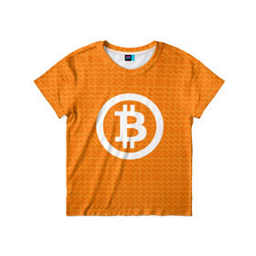 Детская футболка 3D с принтом BITCOIN в Белгороде, 100% гипоаллергенный полиэфир | прямой крой, круглый вырез горловины, длина до линии бедер, чуть спущенное плечо, ткань немного тянется | bitcoin | btc | coin | crypto | ethereum | money | orange | биткоин | валюта | деньги | известные | криптовалюта | логотип | монета | надписи.cash | оранжевый | цвет | цифровое золото | эфир