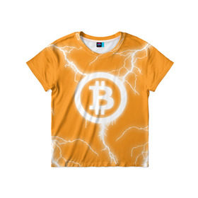 Детская футболка 3D с принтом BITCOIN в Белгороде, 100% гипоаллергенный полиэфир | прямой крой, круглый вырез горловины, длина до линии бедер, чуть спущенное плечо, ткань немного тянется | Тематика изображения на принте: bitcoin | btc | coin | crypto | ethereum | money | orange | биткоин | валюта | деньги | известные | криптовалюта | логотип | монета | надписи.cash | оранжевый | цвет | цифровое золото | эфир