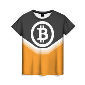 Женская футболка 3D с принтом BITCOIN UNIFORM в Белгороде, 100% полиэфир ( синтетическое хлопкоподобное полотно) | прямой крой, круглый вырез горловины, длина до линии бедер | bitcoin | btc | coin | crypto | ethereum | money | orange | биткоин | валюта | деньги | известные | криптовалюта | логотип | монета | надписи.cash | оранжевый | цвет | цифровое золото | эфир