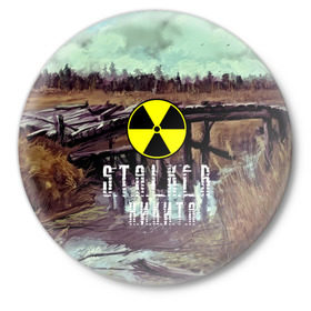 Значок с принтом S.T.A.L.K.E.R НИКИТА в Белгороде,  металл | круглая форма, металлическая застежка в виде булавки | s.t.a.l.k.e.r. | stalker | никита | припять | сталкер | чернобыль