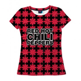 Женская футболка 3D с принтом Red Hot Chili Peppers в Белгороде, 100% полиэфир ( синтетическое хлопкоподобное полотно) | прямой крой, круглый вырез горловины, длина до линии бедер | 