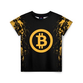 Детская футболка 3D с принтом BITCOIN в Белгороде, 100% гипоаллергенный полиэфир | прямой крой, круглый вырез горловины, длина до линии бедер, чуть спущенное плечо, ткань немного тянется | Тематика изображения на принте: bitcoin | btc | coin | crypto | ethereum | miner | mining | money | orange | биткоин | валюта | деньги | известные | криптовалюта | логотип | майнер | майнинг | монета | надписи.cash | оранжевый | цвет | цифровое золото | эфир