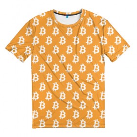 Мужская футболка 3D с принтом Bitcoin в Белгороде, 100% полиэфир | прямой крой, круглый вырез горловины, длина до линии бедер | Тематика изображения на принте: bitcoin | биткоин | деньги