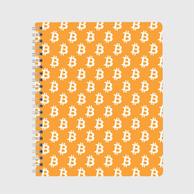Тетрадь с принтом Bitcoin в Белгороде, 100% бумага | 48 листов, плотность листов — 60 г/м2, плотность картонной обложки — 250 г/м2. Листы скреплены сбоку удобной пружинной спиралью. Уголки страниц и обложки скругленные. Цвет линий — светло-серый
 | bitcoin | биткоин | деньги