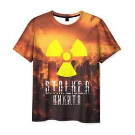 Мужская футболка 3D с принтом S.T.A.L.K.E.R Никита в Белгороде, 100% полиэфир | прямой крой, круглый вырез горловины, длина до линии бедер | s.t.a.l.k.e.r. | stalker | никита | припять | сталкер | чернобыль