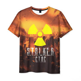 Мужская футболка 3D с принтом S.T.A.L.K.E.R Стас в Белгороде, 100% полиэфир | прямой крой, круглый вырез горловины, длина до линии бедер | радиация | сталкер | станислав
