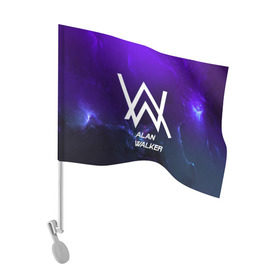 Флаг для автомобиля с принтом Alan Walker SPACE COLLECTION в Белгороде, 100% полиэстер | Размер: 30*21 см | alan walker | club | music | абстракция | клубная музыка | космос | краски | музыка