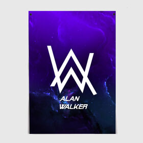 Постер с принтом Alan Walker SPACE COLLECTION в Белгороде, 100% бумага
 | бумага, плотность 150 мг. Матовая, но за счет высокого коэффициента гладкости имеет небольшой блеск и дает на свету блики, но в отличии от глянцевой бумаги не покрыта лаком | Тематика изображения на принте: alan walker | club | music | абстракция | клубная музыка | космос | краски | музыка