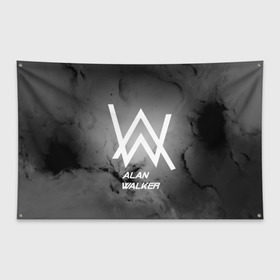 Флаг-баннер с принтом ALAN WALKER в Белгороде, 100% полиэстер | размер 67 х 109 см, плотность ткани — 95 г/м2; по краям флага есть четыре люверса для крепления | alan walker | club | music | абстракция | клубная музыка | космос | краски | музыка