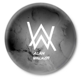 Значок с принтом ALAN WALKER в Белгороде,  металл | круглая форма, металлическая застежка в виде булавки | Тематика изображения на принте: alan walker | club | music | абстракция | клубная музыка | космос | краски | музыка